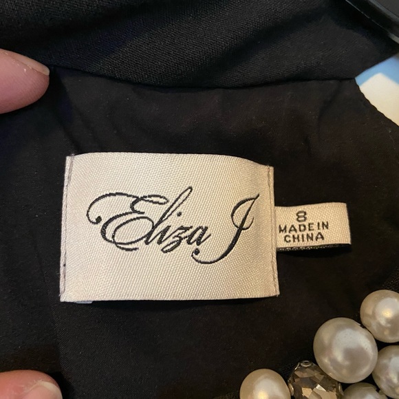 Eliza J Tiffany-inspired Sheath Dress Black Pearls Size 8 - Picture 7 of 7